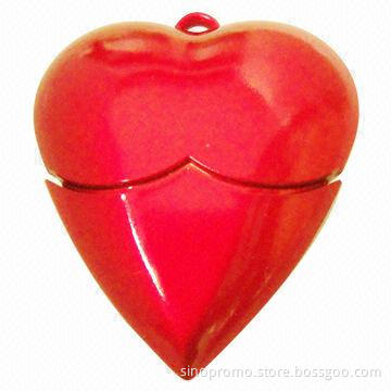 Red Heart Promotional USB2.0 Disk, Customer Colors and Logos Available